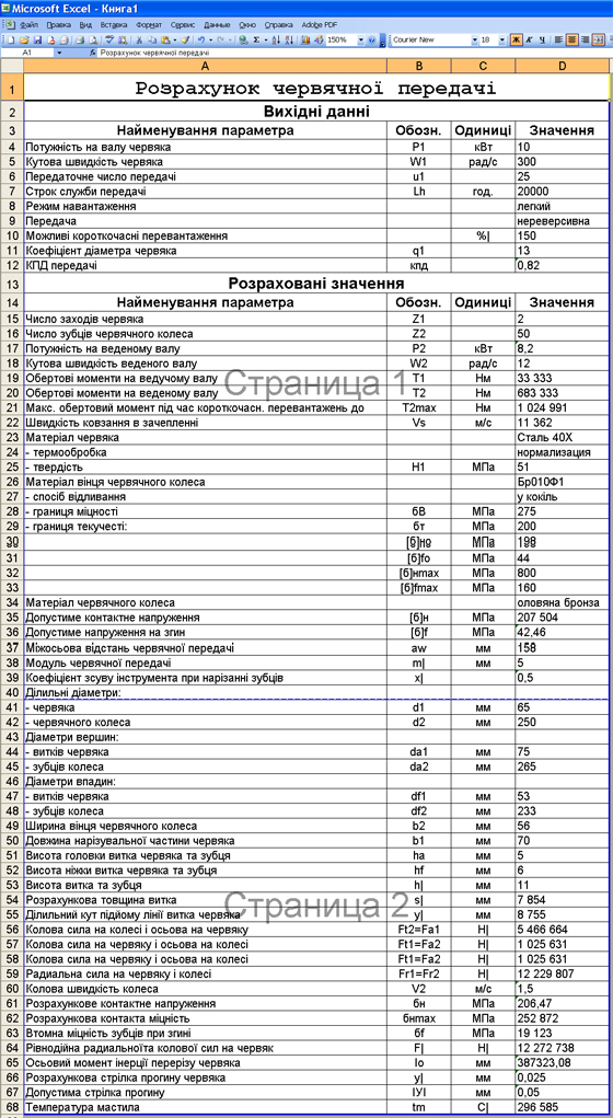 САПР зубчатой червячной передач